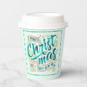 魔法のクリスマスタイポグラフィティール(緑がかった色)ID441 紙コップ (正面)