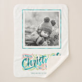 魔法のクリスマスタイポグラフィフォトティール(緑がかった色)ID441 シェルパブランケット (正面)