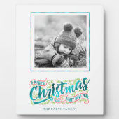 魔法のクリスマスタイポグラフィフォトティール(緑がかった色)ID441 フォトプラーク (正面)