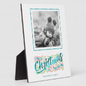 魔法のクリスマスタイポグラフィフォトティール(緑がかった色)ID441 フォトプラーク (側面)