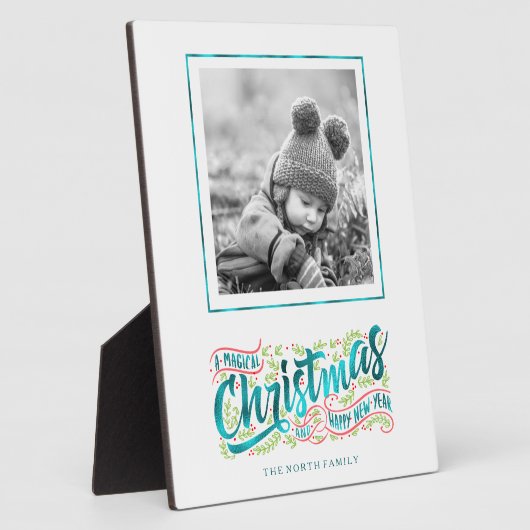 魔法のクリスマスタイポグラフィフォトティール（緑がかった色）ID441 フォトプラーク (側面)