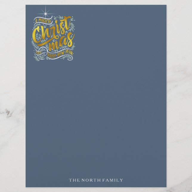 魔法のクリスマスタイポグラフィ金ゴールドID441 (正面)