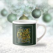 魔法のクリスマスタイポグラフィ金ゴールドID441 エスプレッソカップ