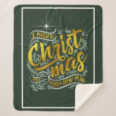 魔法のクリスマスタイポグラフィ金ゴールドID441 シェルパブランケット (正面)