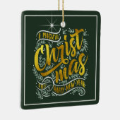 魔法のクリスマスタイポグラフィ金ゴールドID441 セラミックオーナメント (右)