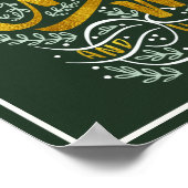 魔法のクリスマスタイポグラフィ金ゴールドID441 ポスター (角)