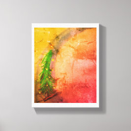 魔法のクリスマスツリーのキャンバスが家を明るくする キャンバスプリント