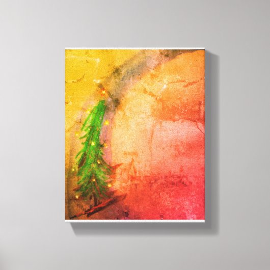 魔法のクリスマスツリーのキャンバスが家を明るくする キャンバスプリント (正面)
