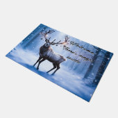 魔法のクリスマスツリーの鹿 ドアマット (アングル)