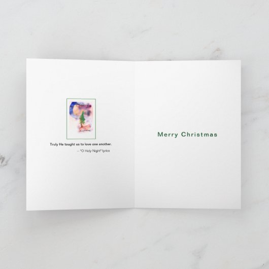 魔法のクリスマスツリー聖なるナイトカードの愛 シーズンカード (内部)