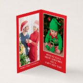 魔法のクリスマスツリー、家族の写真クリスマスカード 名刺 (内部)