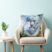 魔法のクリスマストレイン枕 – ヴィンテージ冬 クッション (椅子)