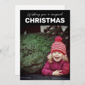 魔法のクリスマスファミリーフォトホリデー シーズンカード (正面/裏面)