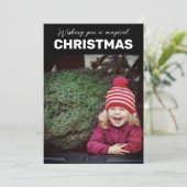 魔法のクリスマスファミリーフォトホリデー シーズンカード (スタンド正面)