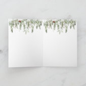 魔法のクリスマスフォレスト鹿の鳥グリーティングカード カード (内部)