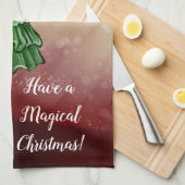 魔法のクリスマスベルの妖精 キッチンタオル (四つ折り)