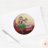 魔法のクリスマスベルの妖精 ラウンドシール (封筒)