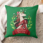 魔法のクリスマスユニコーン クッション (ブランケット)