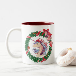 魔法のクリスマスユニコーン ツートーンマグカップ
