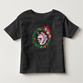 魔法のクリスマスユニコーン トドラーTシャツ