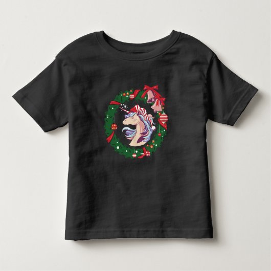 魔法のクリスマスユニコーン トドラーTシャツ (正面)