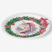 魔法のクリスマスユニコーン ペーパープレート (アングル)