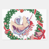 魔法のクリスマスユニコーン ラッピングペーパーシート (正面2)