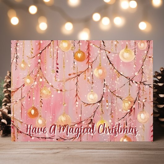 魔法のクリスマスライトとオーナメント シーズンカード