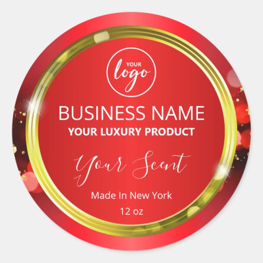 魔法のクリスマスレッドのロゴ製品ラベル ラウンドシール (正面)