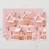 魔法のクリスマスヴィレッジパーソナライズされた シーズンカード (正面/裏面)