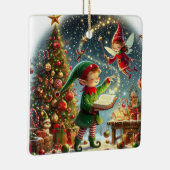 魔法のクリスマス小妖精や小人 セラミックオーナメント (右)