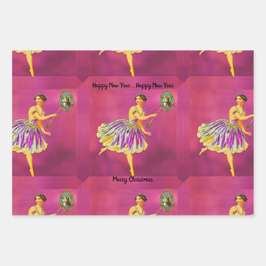 魔法のクリスマス応援IIおもしろいフェアリー ラッピングペーパーシート (正面)