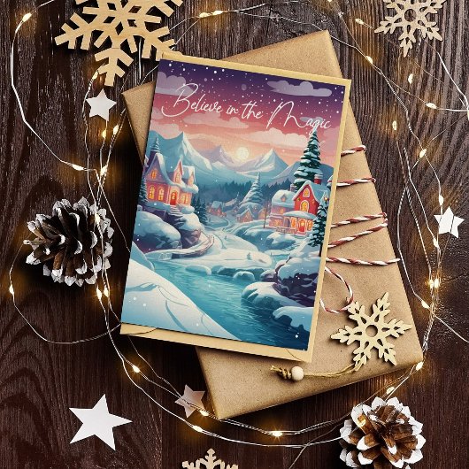 魔法のクリスマス ホリデー カードを信じて シーズンカード