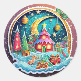 魔法のクリスマス ラウンドシール