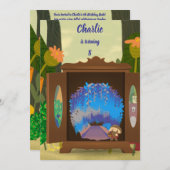 魔法のクローゼットの森の誕生日 招待状 (正面/裏面)