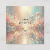 魔法のグリッターの背景 スクエア名刺 (正面)