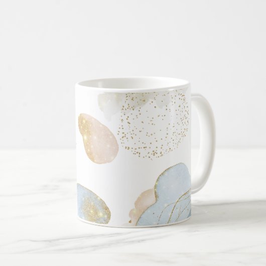 魔法のグリッター抽象芸術ベビーシャワーモノグラム コーヒーマグカップ (正面右)