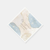 魔法のグリッター抽象芸術ベビーシャワーモノグラム スタンダードカクテルナプキン (角)