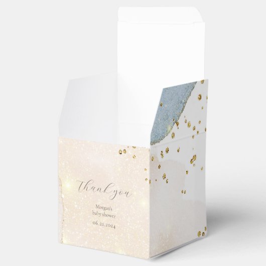 魔法のグリッター抽象芸術ベビーシャワーモノグラム フェイバーボックス (オープン)