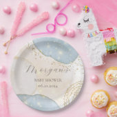 魔法のグリッター抽象芸術ベビーシャワーモノグラム ペーパープレート (パーティー)