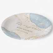 魔法のグリッター抽象芸術ベビーシャワーモノグラム ペーパープレート (アングル)