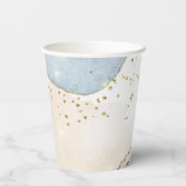 魔法のグリッター抽象芸術ベビーシャワーモノグラム 紙コップ (裏面)