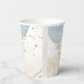 魔法のグリッター抽象芸術ベビーシャワーモノグラム 紙コップ (右)