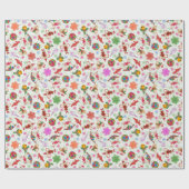 魔法のグリーンキッチュ水の色Ditsyクリスマス ラッピングペーパー (フラット)