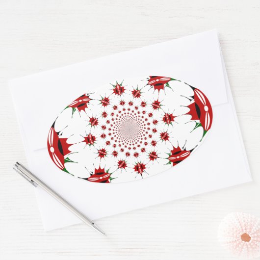 魔法のケニア:万華鏡のように千変万化するパターン文化のアイデンティティ🇰🇪 楕円形シール (封筒)