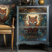 魔法のケルトキツネムーンライトフォークアートデクページ 薄葉紙