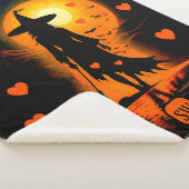 魔法のゴシックオレンジハートモノグラム魔女 シェルパブランケット (3/4)