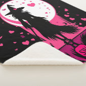 魔法のゴシック様式のピンクハートは私のバレンタインの魔女 シェルパブランケット (3/4)