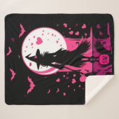 魔法のゴシック様式のピンクハートは私のバレンタインの魔女 シェルパブランケット (正面(横))