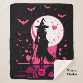 魔法のゴシック様式のピンクハートは私のバレンタインの魔女 シェルパブランケット